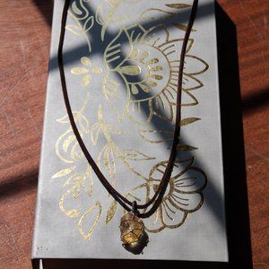 Wire-Wrapped Honey Calcite Necklace